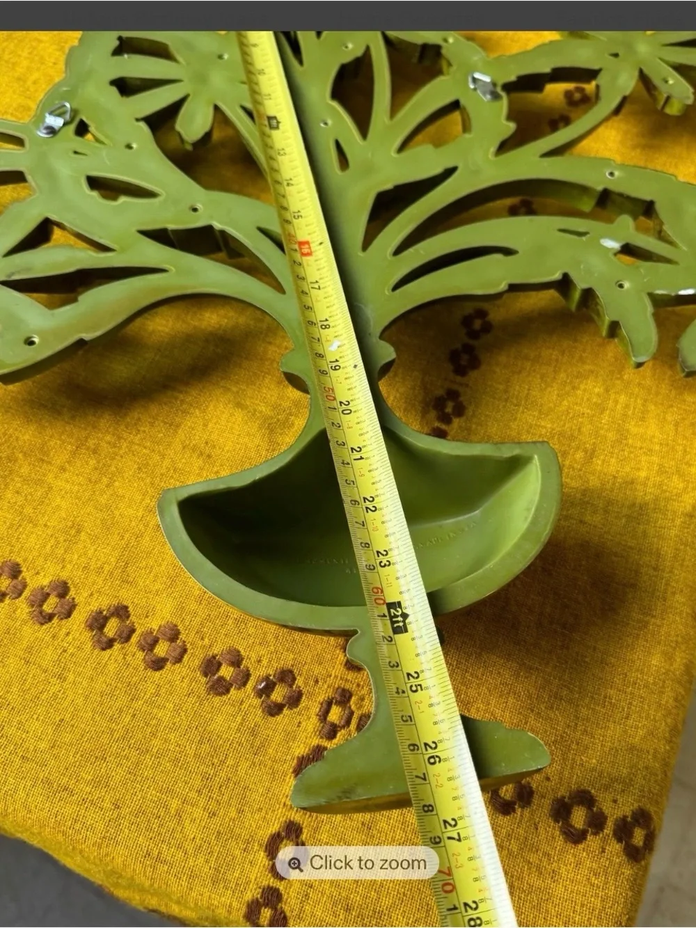 Syroco Floral HUGE Wall Hanging Retro 1962 Flower Power Decor VTG Green/Yellow - Picture 2 of 3